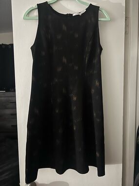 Collective Concepts Black Midi Dress with Gold Shimmer